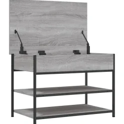 vidaXL Zapatero madera de ingeniería 70x42,5x50 cm Gris sonoma New