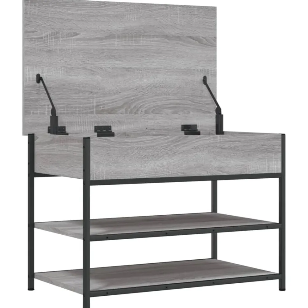 vidaXL Zapatero madera de ingeniería 70x42,5x50 cm Gris sonoma New