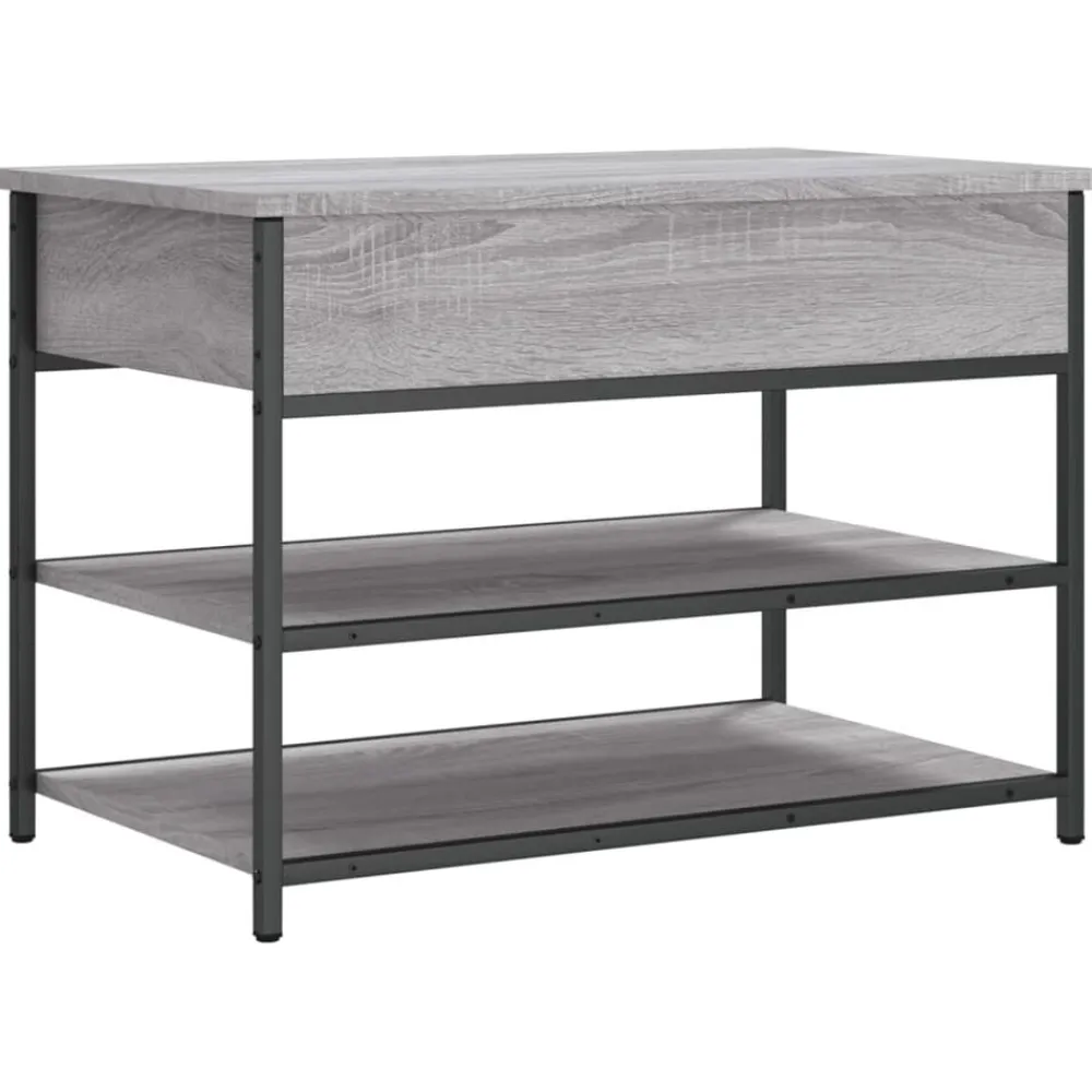 vidaXL Zapatero madera de ingeniería 70x42,5x50 cm Gris sonoma New