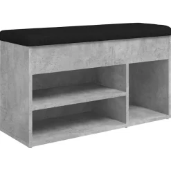 vidaXL Zapatero madera de ingeniería gris hormigón 82x32x45,5 cm Gris hormig&oacute;n New