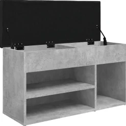 vidaXL Zapatero madera de ingeniería gris hormigón 82x32x45,5 cm Gris hormigón New