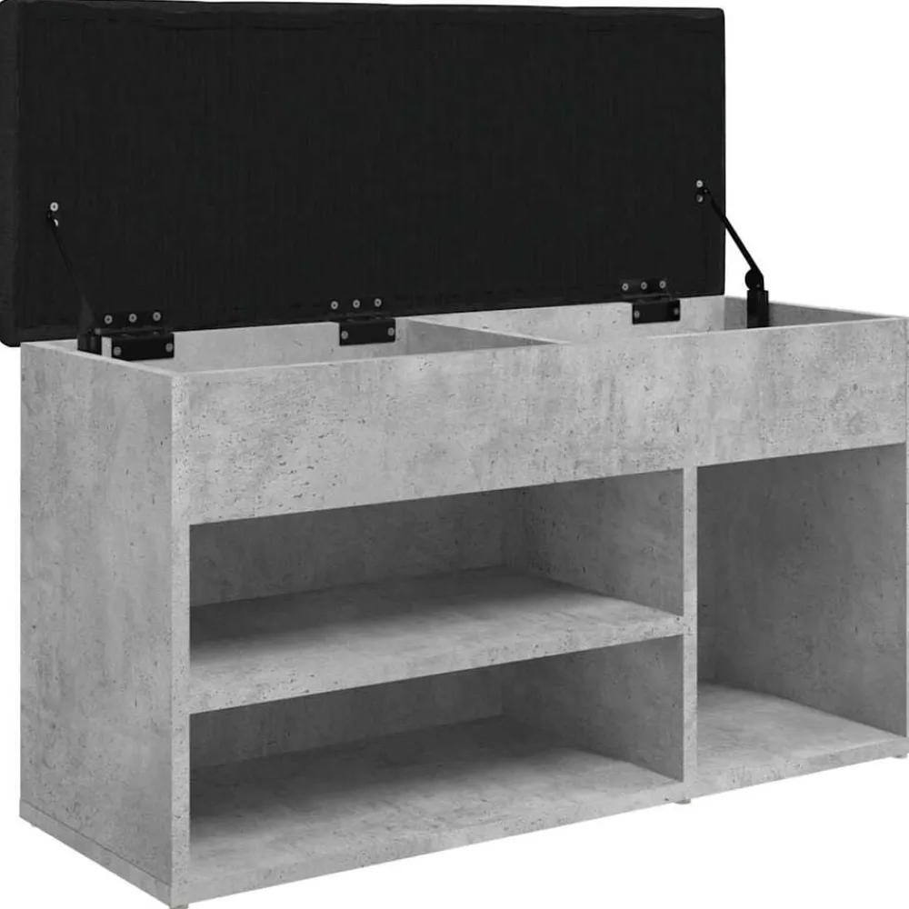 vidaXL Zapatero madera de ingeniería gris hormigón 82x32x45,5 cm Gris hormigón New