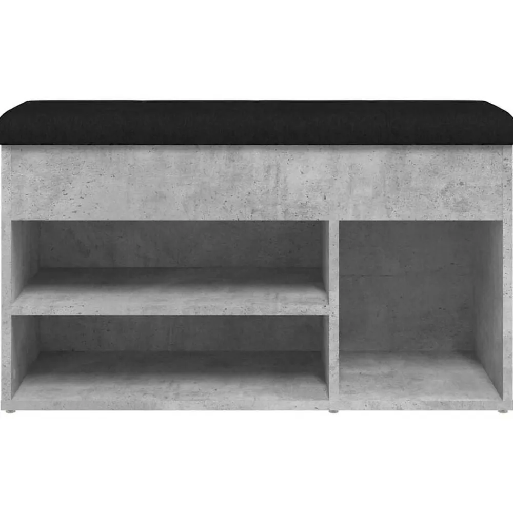vidaXL Zapatero madera de ingeniería gris hormigón 82x32x45,5 cm Gris hormigón New
