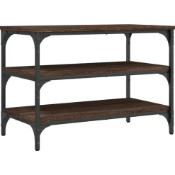 vidaXL Bancos-Zapatero madera de ingeniería roble marrón 70x38,5x49 cm