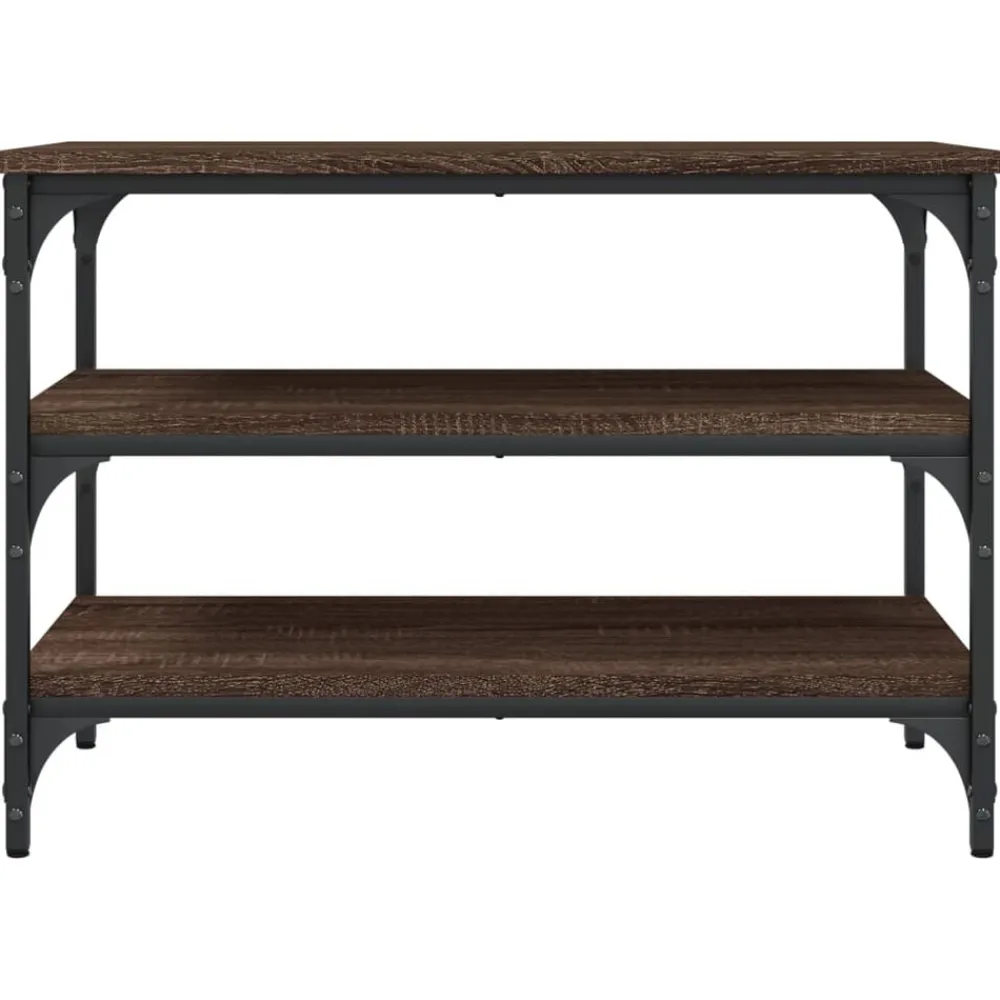 vidaXL Bancos-Zapatero madera de ingeniería roble marrón 70x38,5x49 cm