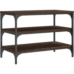 vidaXL Bancos-Zapatero madera de ingeniería roble marrón 70x38,5x49 cm