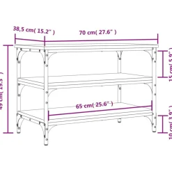 vidaXL Bancos-Zapatero madera de ingeniería roble marrón 70x38,5x49 cm