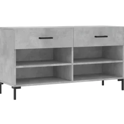 vidaXL Zapatero madera de ingeniería gris hormigón 102x35x55 cm Gris hormig&oacute;n