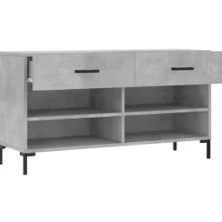 vidaXL Zapatero madera de ingeniería gris hormigón 102x35x55 cm Gris hormig&oacute;n