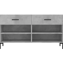 vidaXL Zapatero madera de ingeniería gris hormigón 102x35x55 cm Gris hormig&oacute;n
