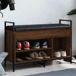 vidaXL Zapatero madera de ingeniería marrón roble 85,5x32x57,5cm Marr&oacute;n roble New