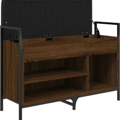 vidaXL Zapatero madera de ingeniería marrón roble 85,5x32x57,5cm Marrón roble New