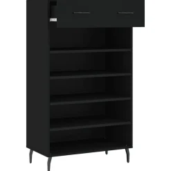 vidaXL Zapatero madera de ingeniería 60x35x105 cm Negro Clearance