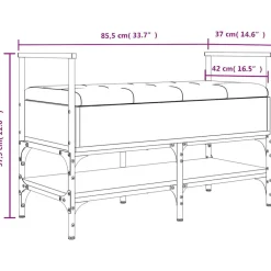 vidaXL Zapatero madera de ingeniería 85,5x42x57,5 cm Gris sonoma Sale