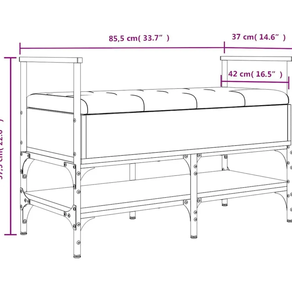 vidaXL Zapatero madera de ingeniería 85,5x42x57,5 cm Gris sonoma Sale