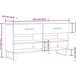 vidaXL Zapatero madera de ingeniería blanco brillo 102x35x55 cm Blanco brillante Hot
