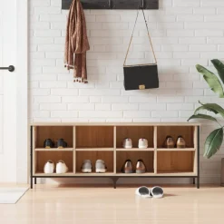 vidaXL Zapatero madera de ingeniería 131x35x50 cm Roble Sonoma Outlet