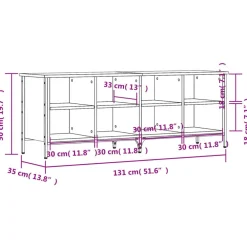vidaXL Zapatero madera de ingeniería 131x35x50 cm Roble Sonoma Outlet