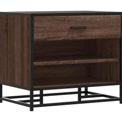 vidaXL Bancos-Zapatero madera de ingeniería roble marrón 60x40x53,5 cm