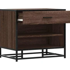 vidaXL Bancos-Zapatero madera de ingeniería roble marrón 60x40x53,5 cm