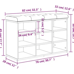 vidaXL Zapatero madera de ingeniería 82x32x50 cm Gris sonoma