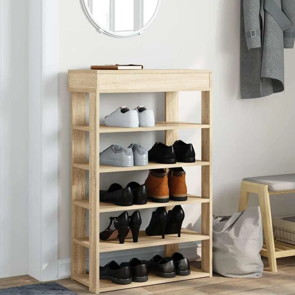vidaXL Productos Del Hogar-Zapatero madera de ingeniería 60x30x98 cm