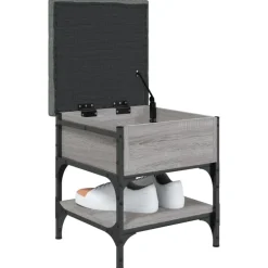 vidaXL Zapatero madera de ingeniería 42x42x45 cm Gris sonoma Discount
