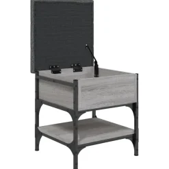vidaXL Zapatero madera de ingeniería 42x42x45 cm Gris sonoma Discount