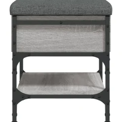 vidaXL Zapatero madera de ingeniería 42x42x45 cm Gris sonoma Discount