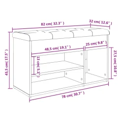 vidaXL Zapatero madera de ingeniería 82x32x45,5 cm Roble Sonoma Sale