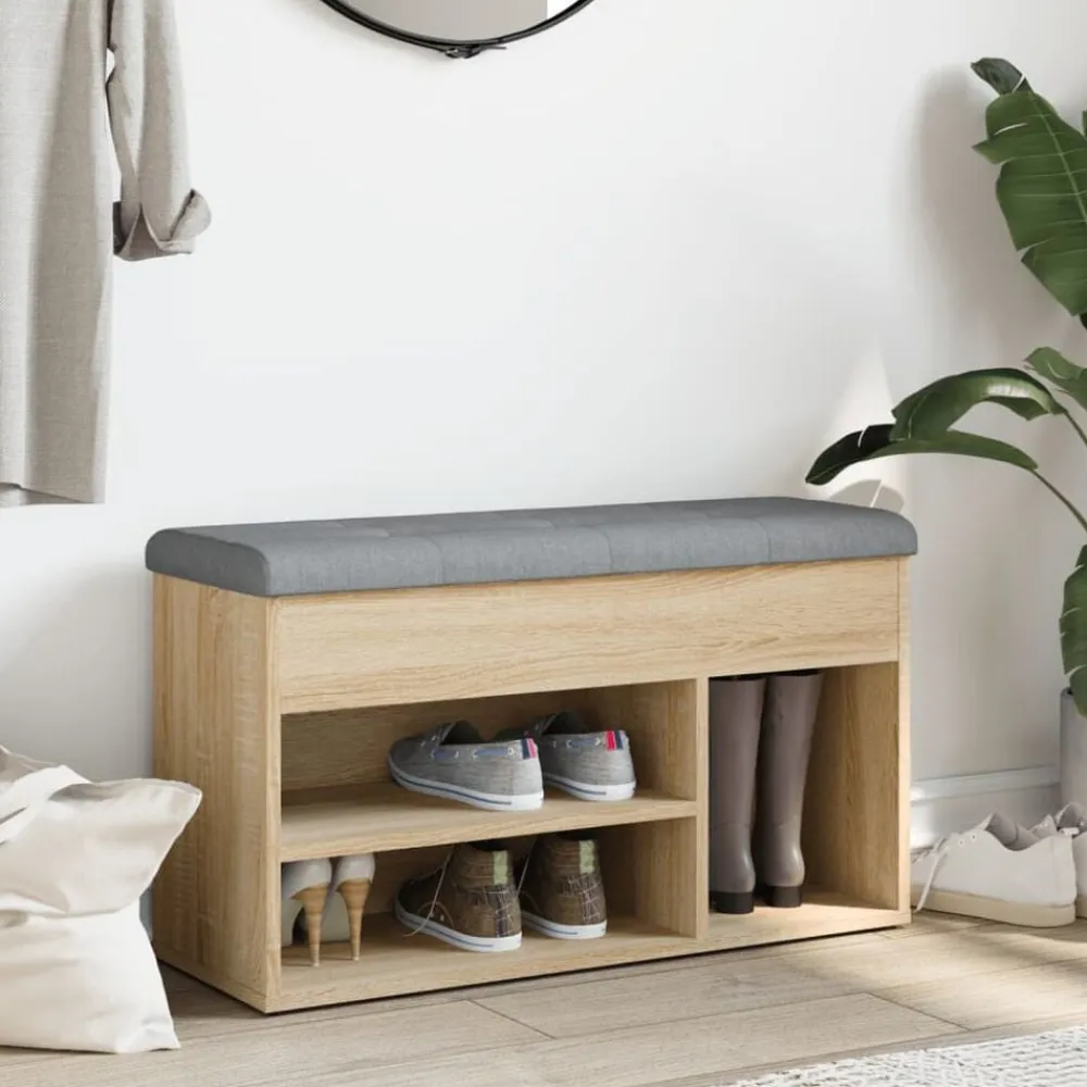 vidaXL Zapatero madera de ingeniería 82x32x45,5 cm Roble Sonoma Sale