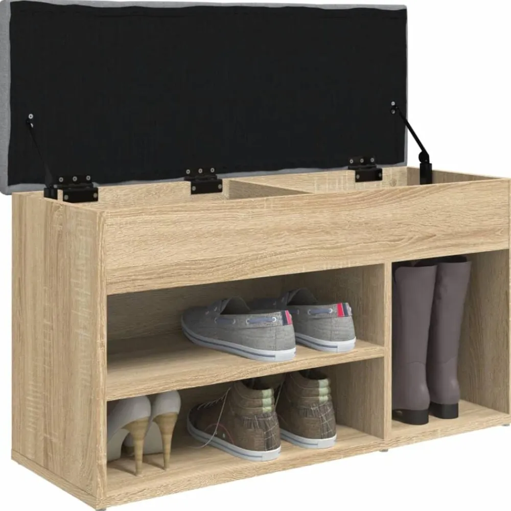 vidaXL Zapatero madera de ingeniería 82x32x45,5 cm Roble Sonoma Sale