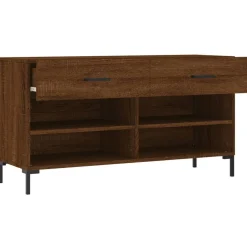 vidaXL Zapatero madera de ingeniería marrón roble 102x35x55 cm Marrón roble Best