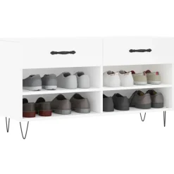 vidaXL Zapatero madera de ingeniería 102x35x55 cm Blanco Online