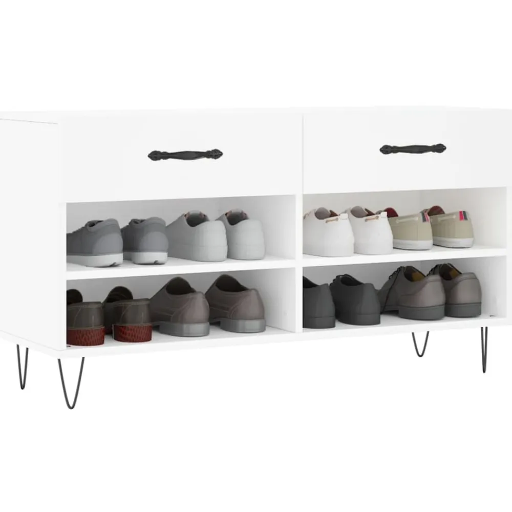 vidaXL Zapatero madera de ingeniería 102x35x55 cm Blanco Online