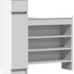 vidaXL Zapatero madera de ingeniería 100,5x28x100 cm Blanco Clearance