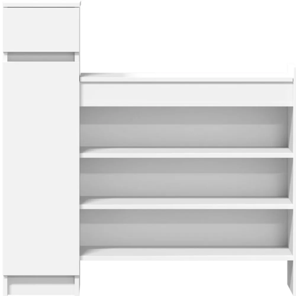 vidaXL Zapatero madera de ingeniería 100,5x28x100 cm Blanco Clearance