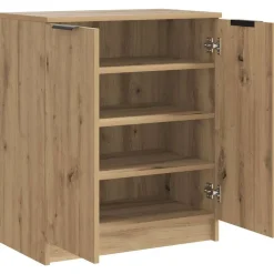vidaXL Zapatero madera de ingeniería roble artisian 59x35x70 cm Roble artisan New