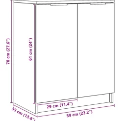 vidaXL Zapatero madera de ingeniería roble artisian 59x35x70 cm Roble artisan New