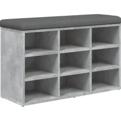vidaXL Zapatero madera de ingeniería gris hormigón 82x32x50 cm Gris hormig&oacute;n Clearance