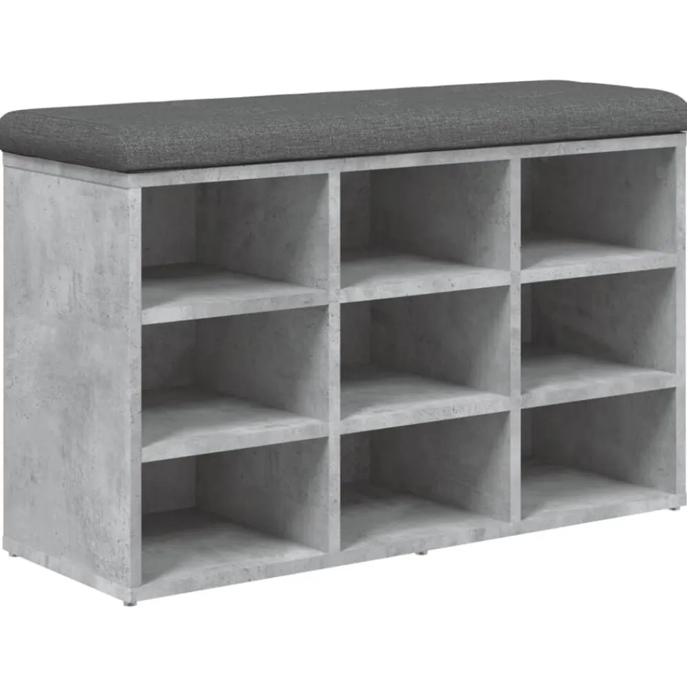 vidaXL Zapatero madera de ingeniería gris hormigón 82x32x50 cm Gris hormigón Clearance
