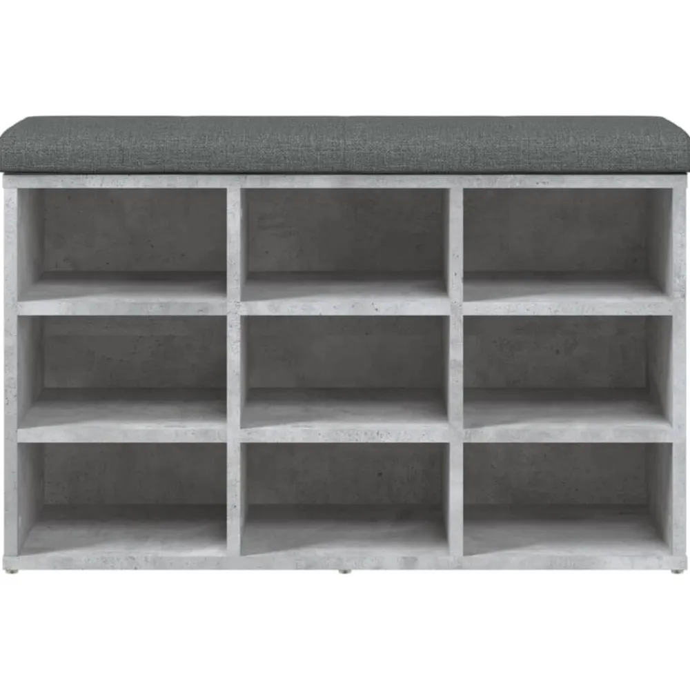 vidaXL Zapatero madera de ingeniería gris hormigón 82x32x50 cm Gris hormigón Clearance