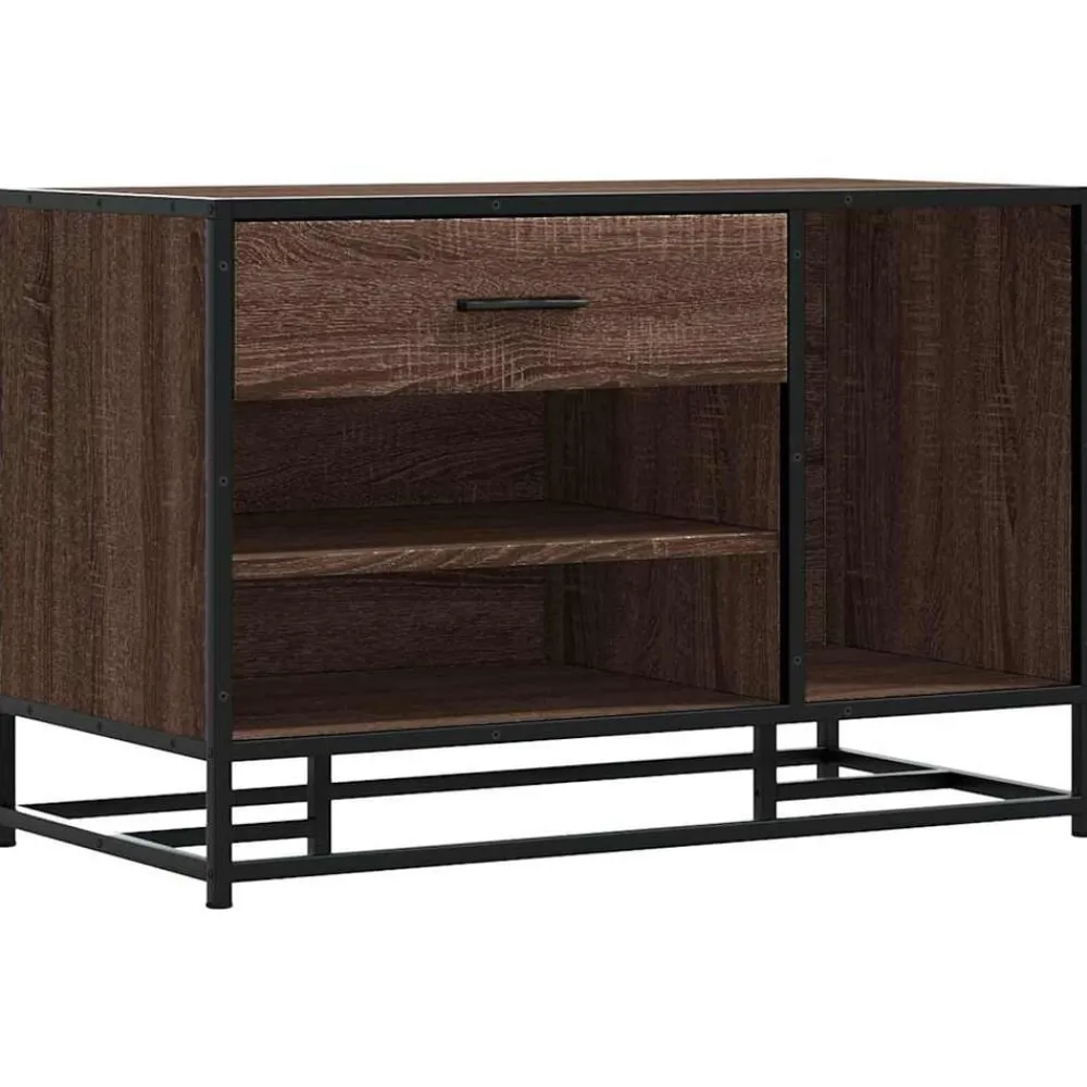 vidaXL Zapatero madera de ingeniería marrón roble 80x40x53,5 cm Marrón roble Outlet