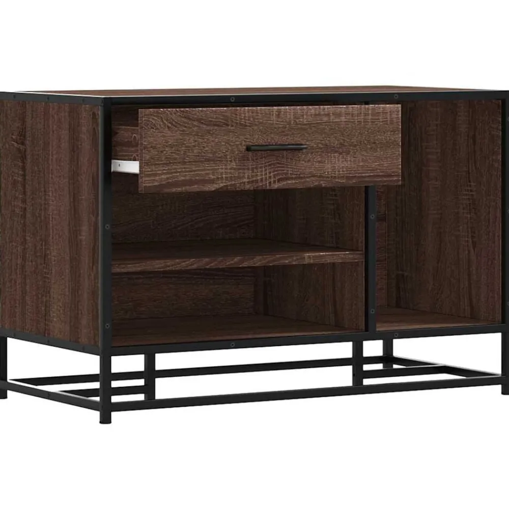 vidaXL Zapatero madera de ingeniería marrón roble 80x40x53,5 cm Marrón roble Outlet
