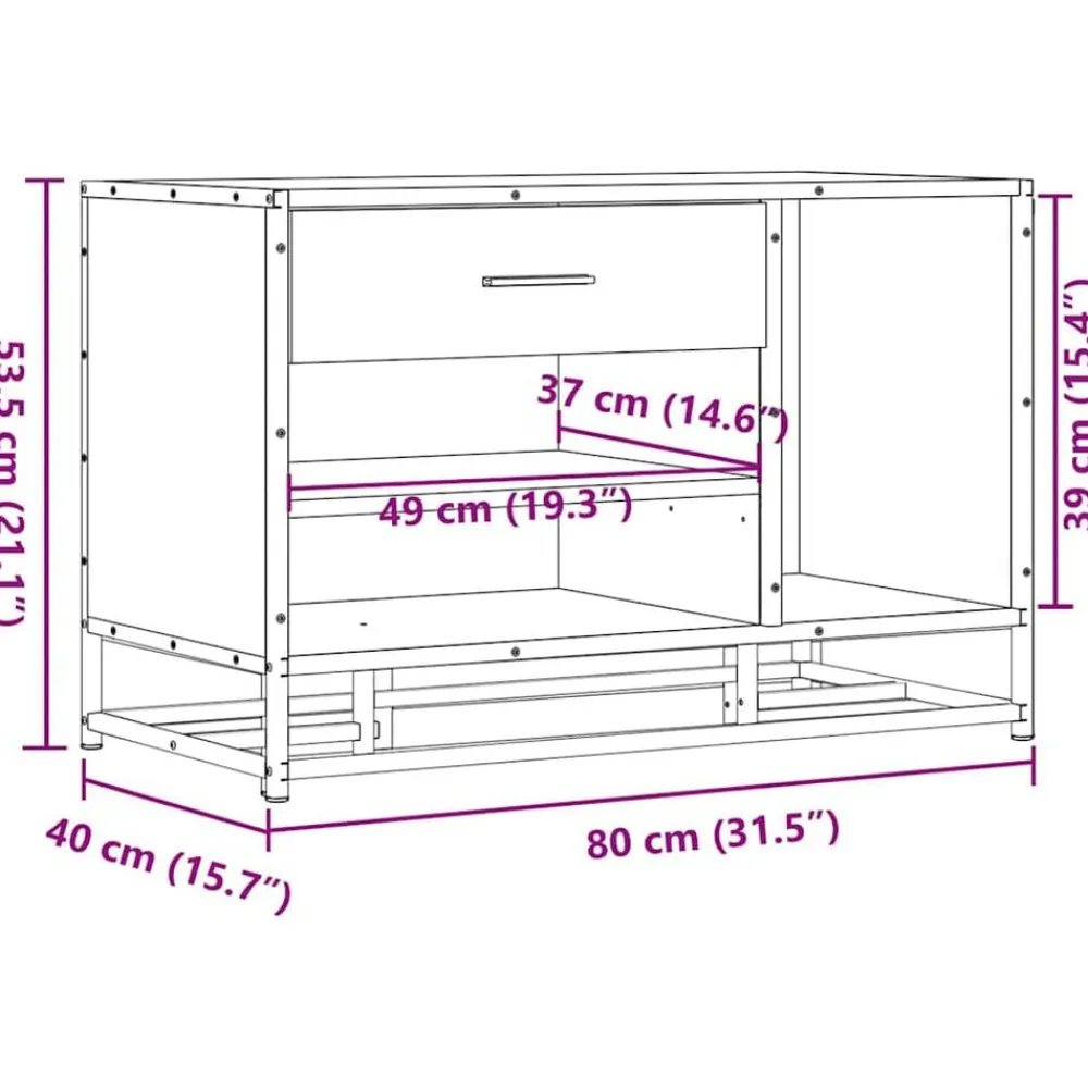 vidaXL Zapatero madera de ingeniería marrón roble 80x40x53,5 cm Marrón roble Outlet