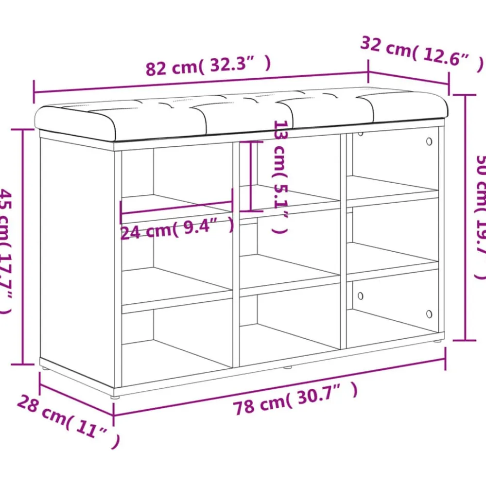 vidaXL Zapatero madera de ingeniería marrón roble 82x32x50 cm Marrón roble Best