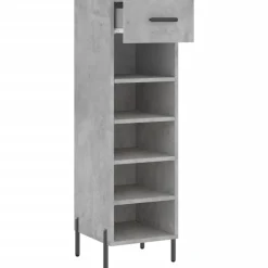 vidaXL Zapatero madera de ingeniería gris hormigón 30x35x105 cm Gris hormig&oacute;n Discount