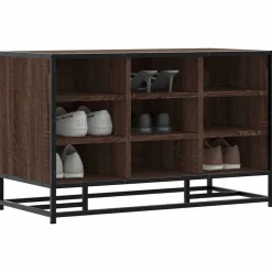 vidaXL Bancos-Zapatero madera de ingeniería marrón roble 84x40x53,5 cm