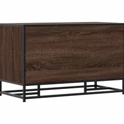 vidaXL Bancos-Zapatero madera de ingeniería marrón roble 84x40x53,5 cm