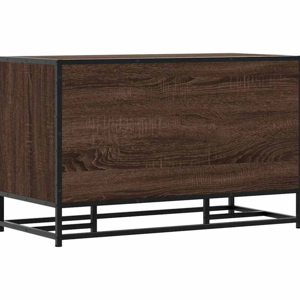 vidaXL Bancos-Zapatero madera de ingeniería marrón roble 84x40x53,5 cm